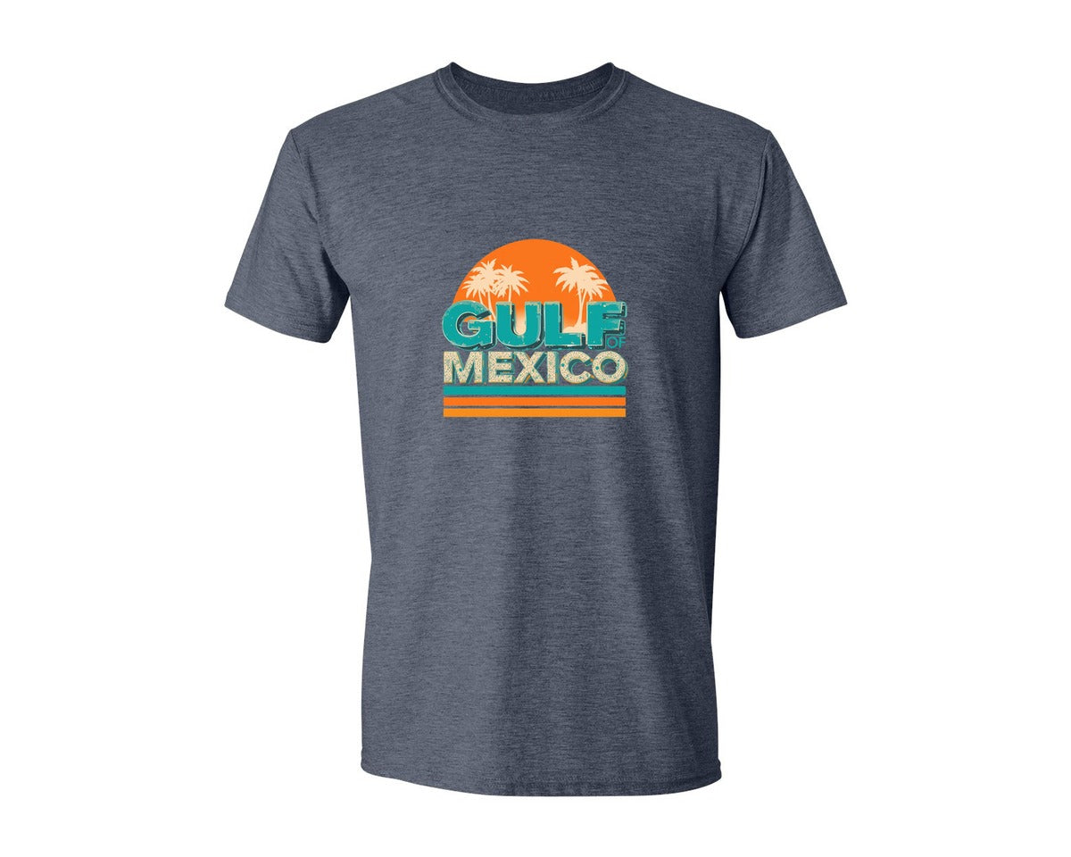 brand:Generic|color:Heather Navy|Retro Gulf Mexico T Shirt Design Graphic T-Shirt