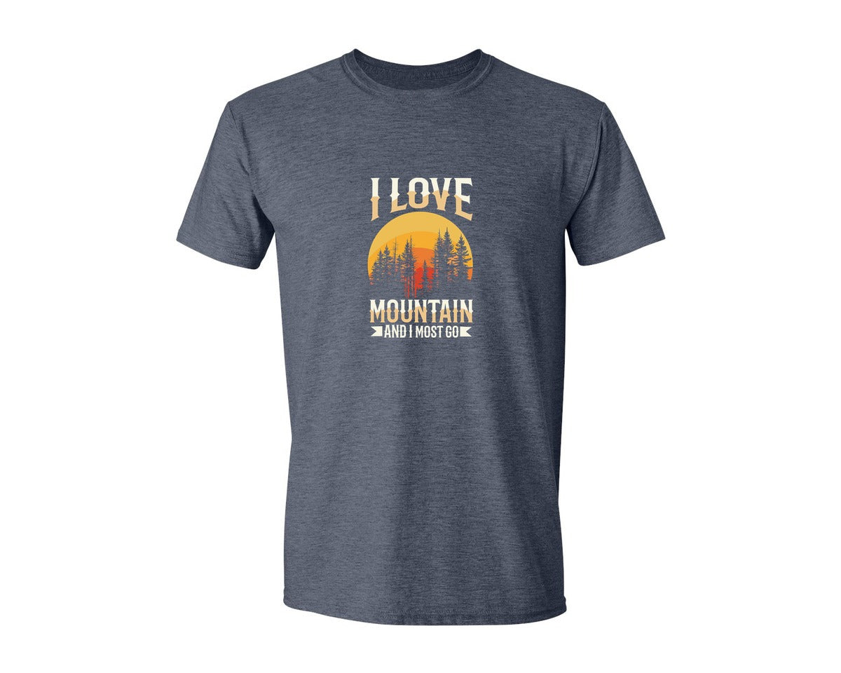 brand:Generic|color:Heather Navy|Wild Life Experience Mountain Hiking Tee 3 Graphic T-Shirt