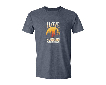 brand:Generic|color:Heather Navy|Wild Life Experience Mountain Hiking Tee 3 Graphic T-Shirt