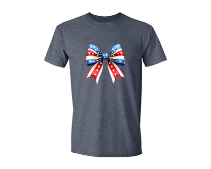 brand:Generic|color:Heather Navy|4Th Of July Bow Design T Shirt 5 Graphic T-Shirt