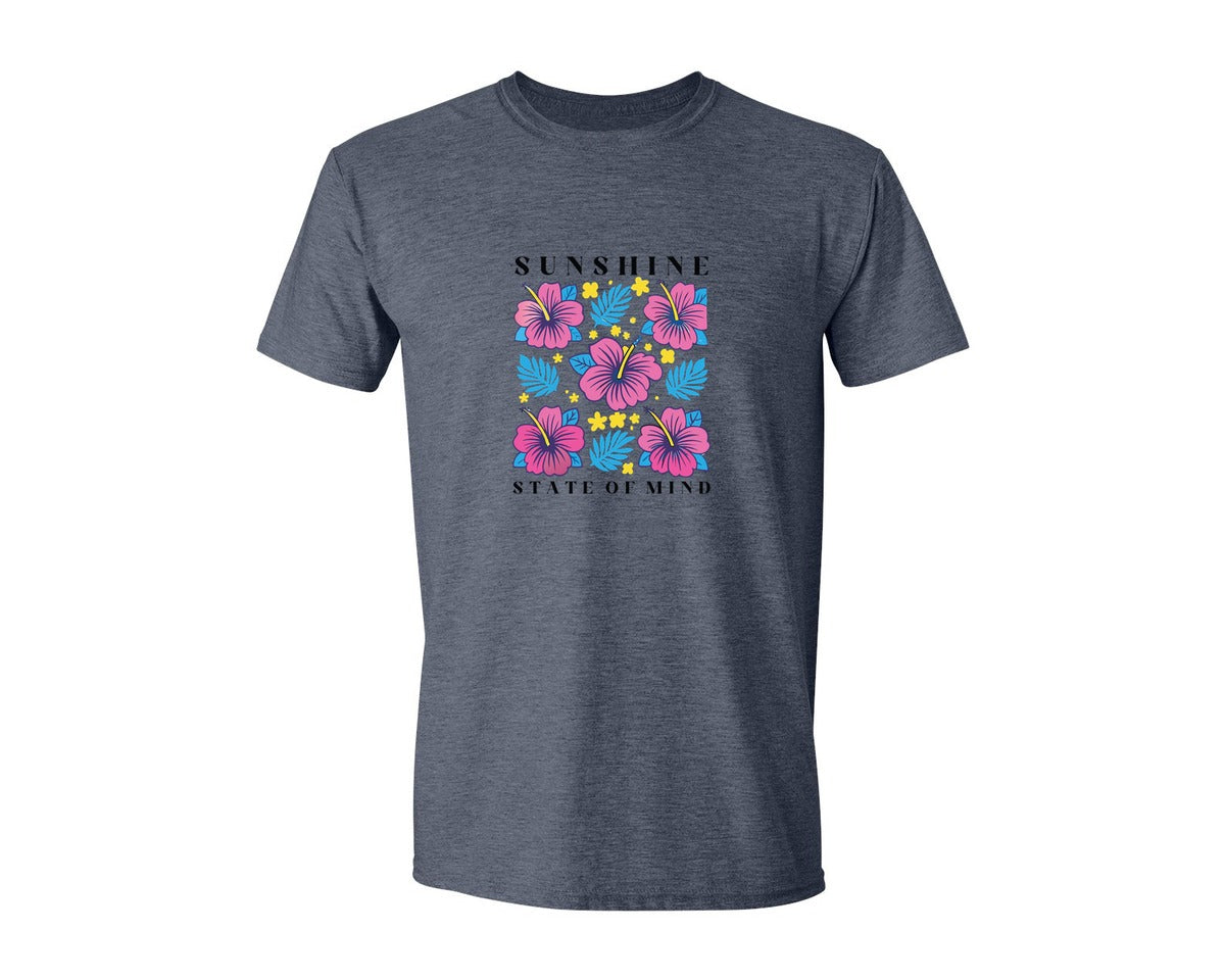 brand:Generic|color:Heather Navy|Sunshine State Of Mind Summer Graphic T-Shirt