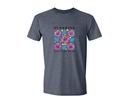 brand:Generic|color:Heather Navy|Sunshine State Of Mind Summer Graphic T-Shirt