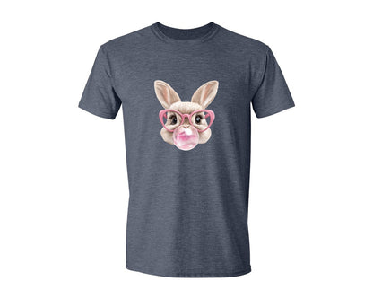 brand:Generic|color:Heather Navy|Easter Bunny Coquette Bunny Blowing 3 Graphic T-Shirt
