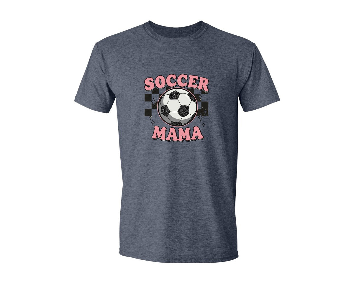 brand:Generic|color:Heather Navy|Soccer Mama Soccer Mom Graphic T-Shirt
