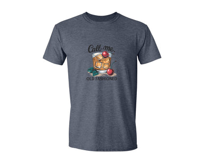 brand:Generic|color:Heather Navy|Call Me Old Fashioned Retro Whiskey 3 Graphic T-Shirt