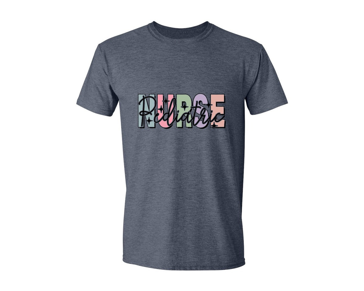 brand:Generic|color:Heather Navy|Peds Nurse Picu Pediatric Nurse Graphic T-Shirt