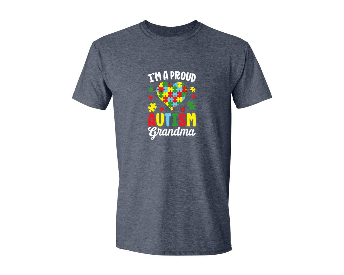 brand:Generic|color:Heather Navy|Im A Proud Autism Grandma T Shirt Graphic T-Shirt