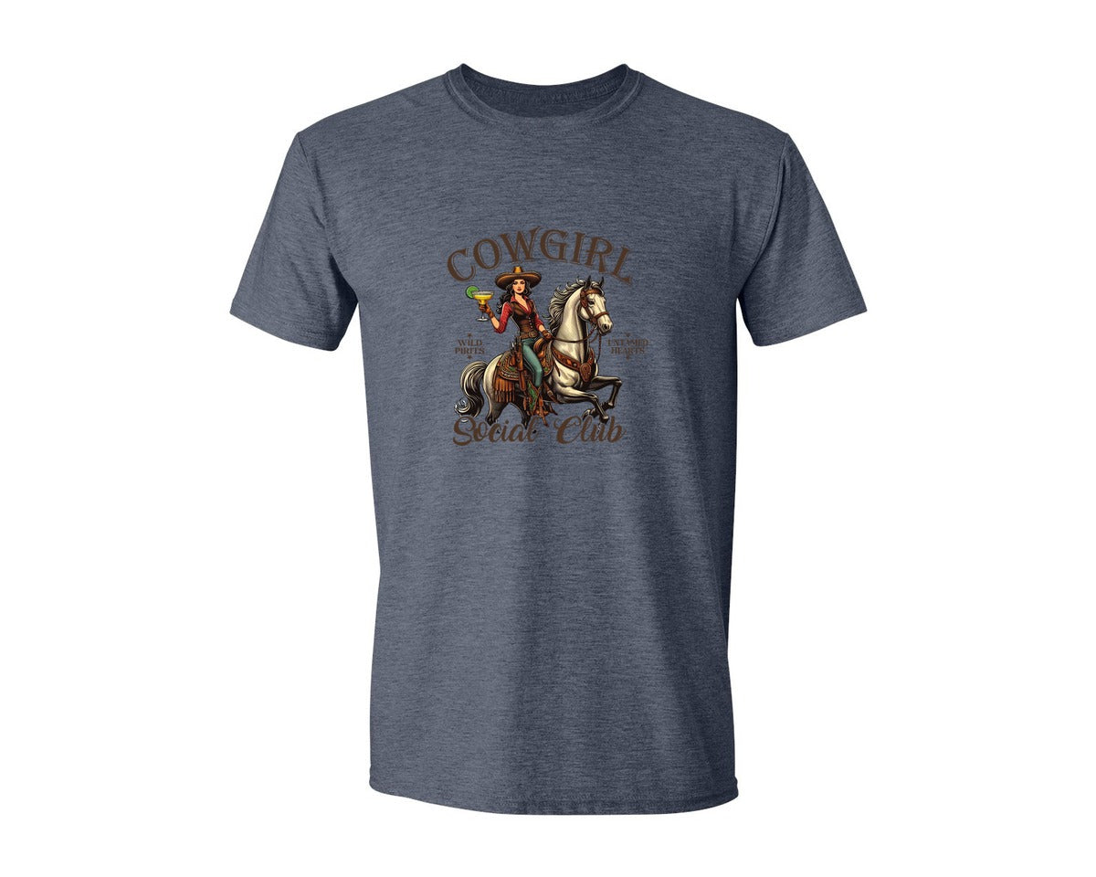 brand:Generic|color:Heather Navy|Cowgirl Social Club Cowgirl Graphic T-Shirt