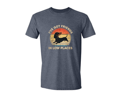 brand:Generic|color:Heather Navy|Dachshund Ive Got Friends In Low Places 2 Graphic T-Shirt