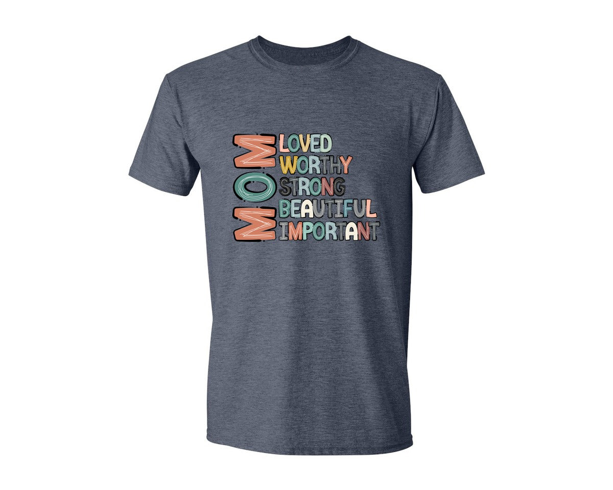 brand:Generic|color:Heather Navy|Mom Mothers Day Design Graphic T-Shirt