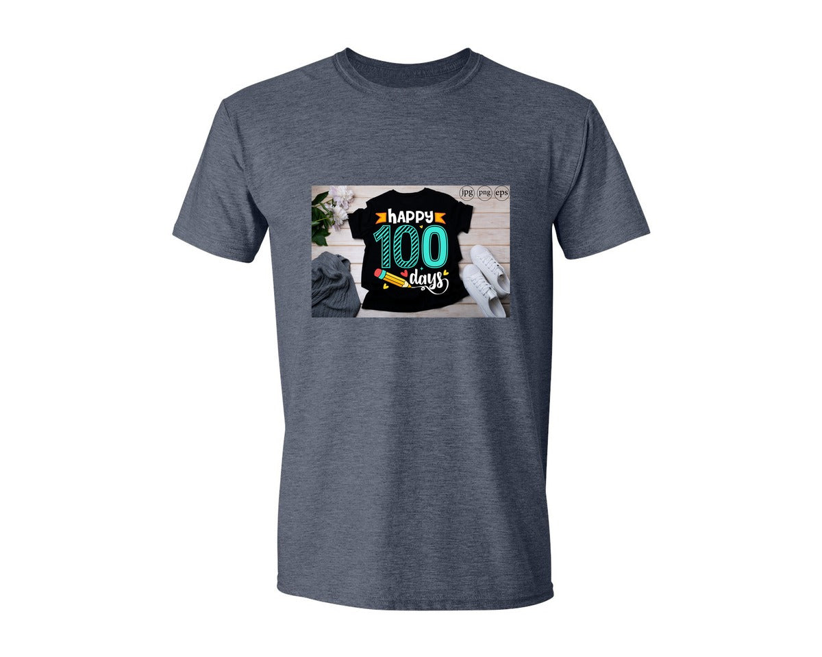 brand:Generic|color:Heather Navy|100 Days Of School Shirt 10 Graphic T-Shirt