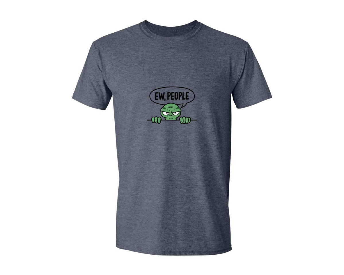 brand:Generic|color:Heather Navy|Ew People Alien Ufo T Shirt Design Graphic T-Shirt