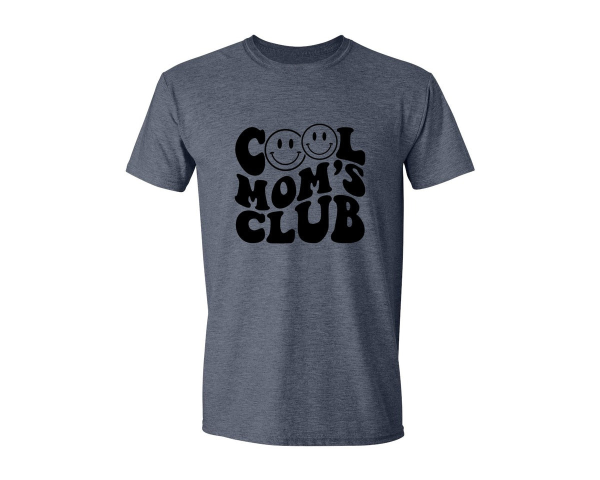 brand:Generic|color:Heather Navy|Cool Moms Club Wavy 2 Graphic T-Shirt