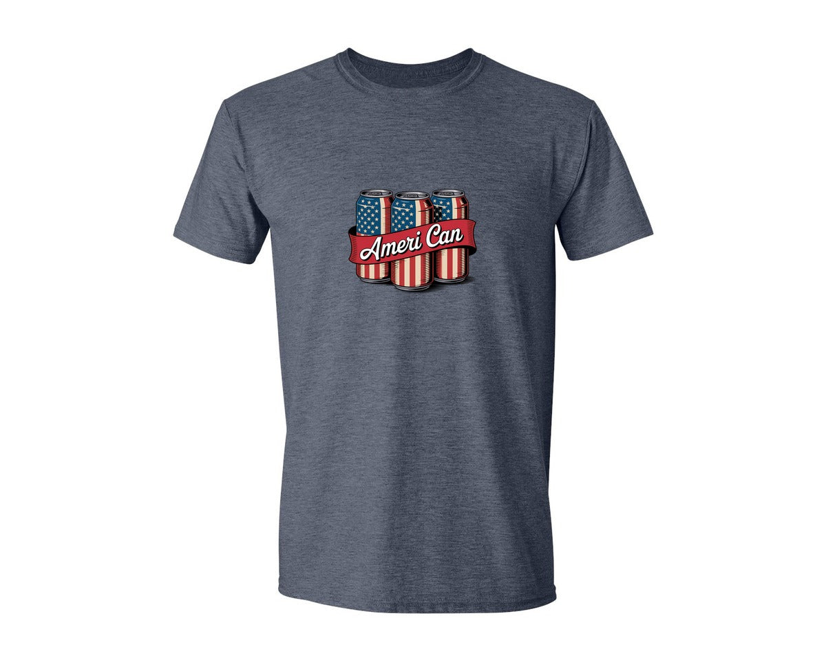 brand:Generic|color:Heather Navy|4Th Of July Ameri Can Patriotic Graphic T-Shirt