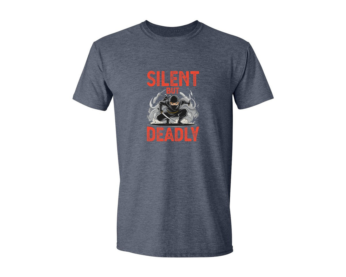 brand:Generic|color:Heather Navy|Silent But Deadly T Shirt Graphic T-Shirt