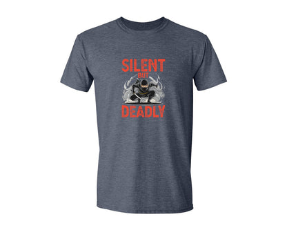 brand:Generic|color:Heather Navy|Silent But Deadly T Shirt Graphic T-Shirt