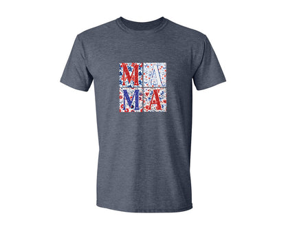 brand:Generic|color:Heather Navy|4Th Of July Mama Patriotic Mom Graphic T-Shirt