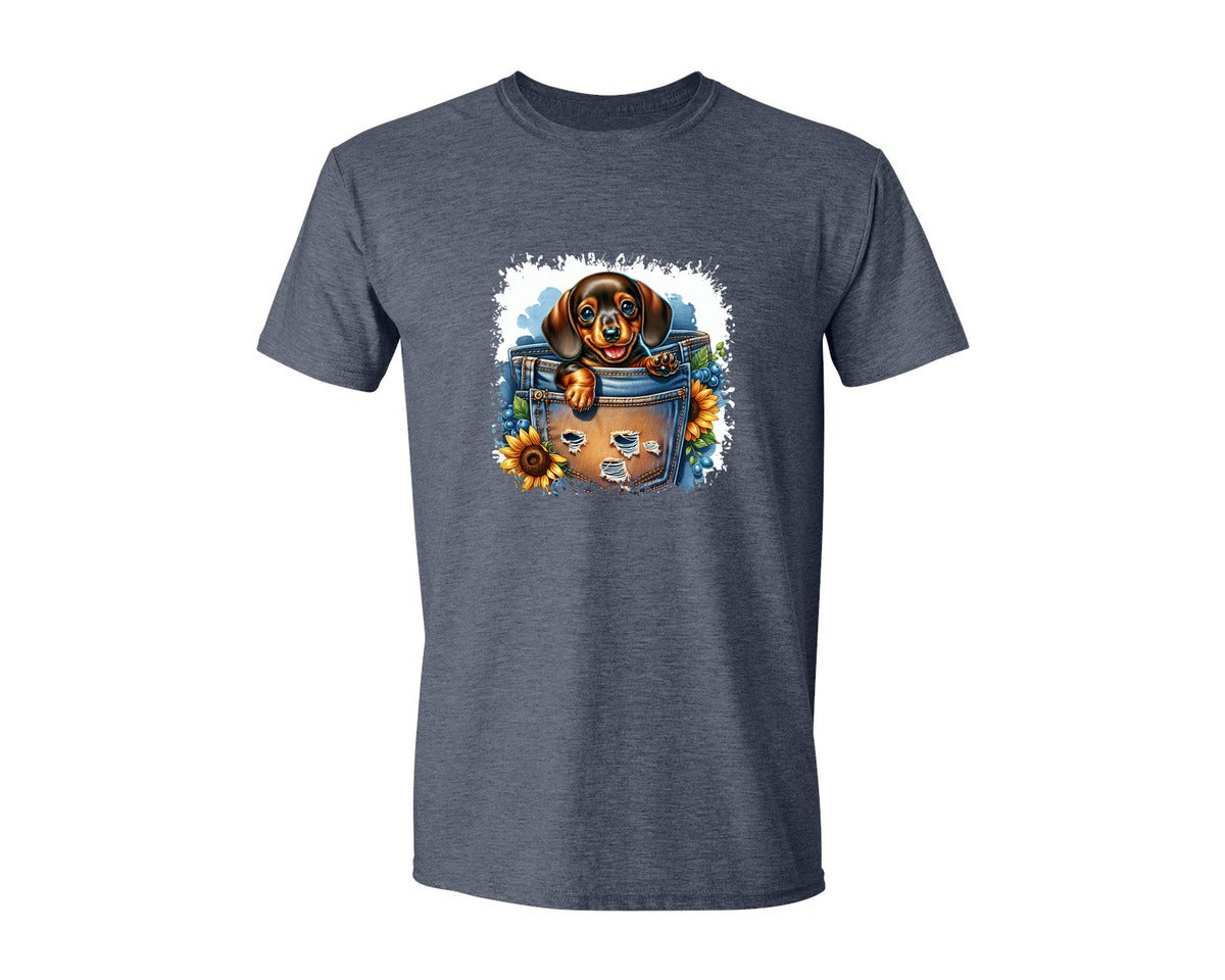 brand:Generic|color:Heather Navy|Dog In Pocket Square Tshirt 29 Graphic T-Shirt