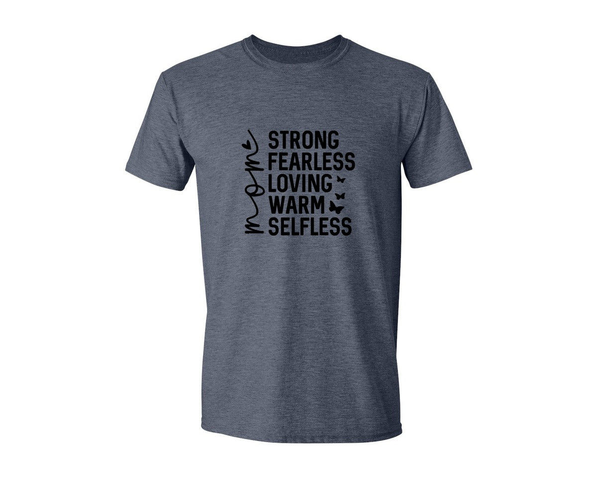 brand:Generic|color:Heather Navy|Strong Fearless Loving Warm Selfless Graphic T-Shirt