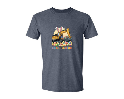 brand:Generic|color:Heather Navy|Eggs Cavator Easter Excavator 2 Graphic T-Shirt