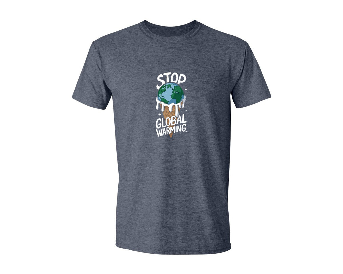 brand:Generic|color:Heather Navy|Stop Global Warming Funny Cute Teacher Graphic T-Shirt
