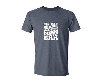 brand:Generic|color:Heather Navy|In My Senior Volleyball Mom Era 2 Graphic T-Shirt