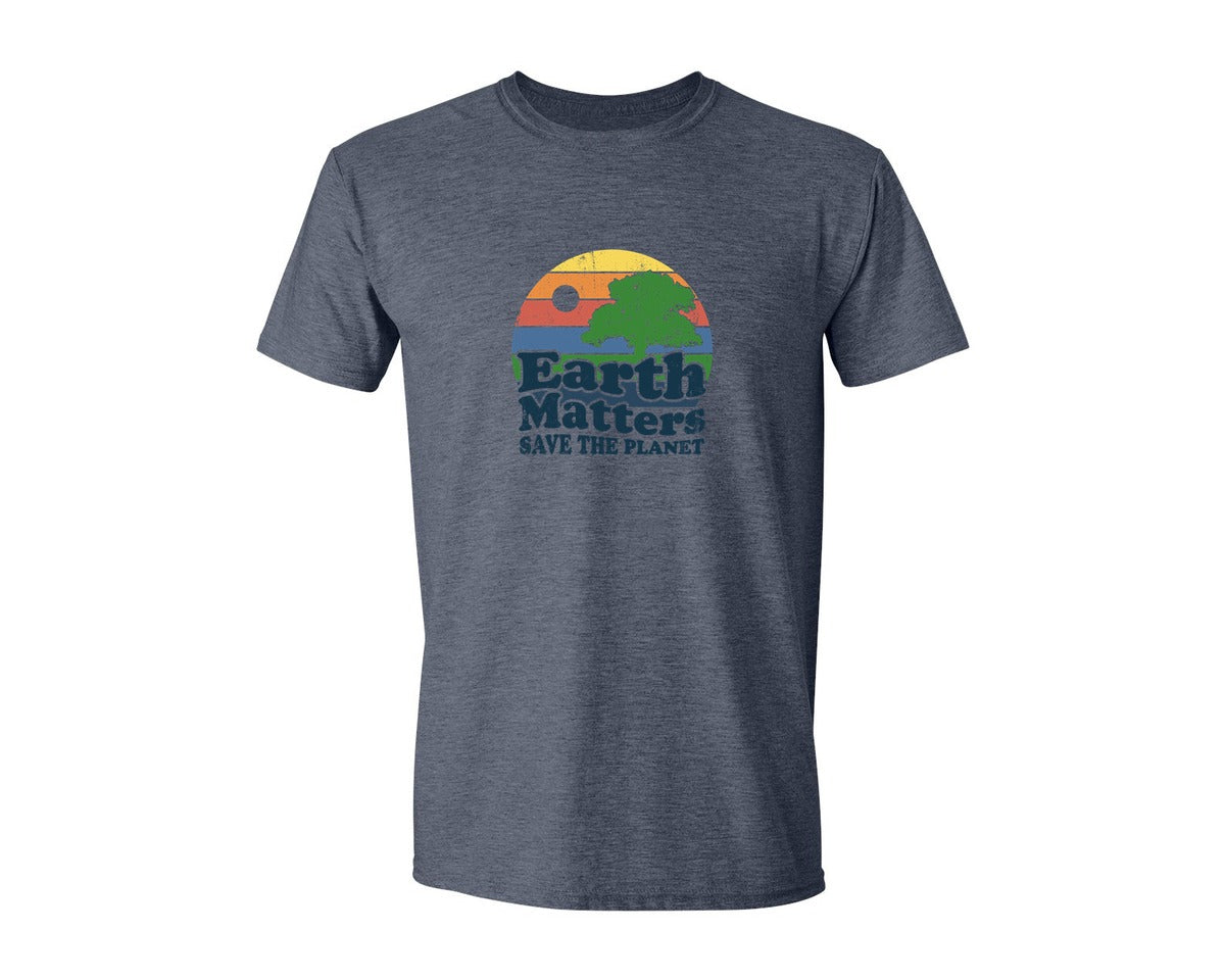 brand:Generic|color:Heather Navy|Earth Matters Save The Planet T Shirt Graphic T-Shirt