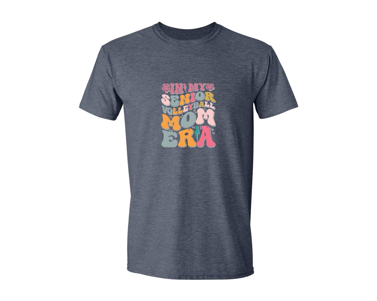 brand:Generic|color:Heather Navy|In My Senior Volleyball Mom Era Graphic T-Shirt