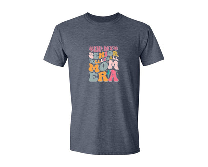 brand:Generic|color:Heather Navy|In My Senior Volleyball Mom Era Graphic T-Shirt