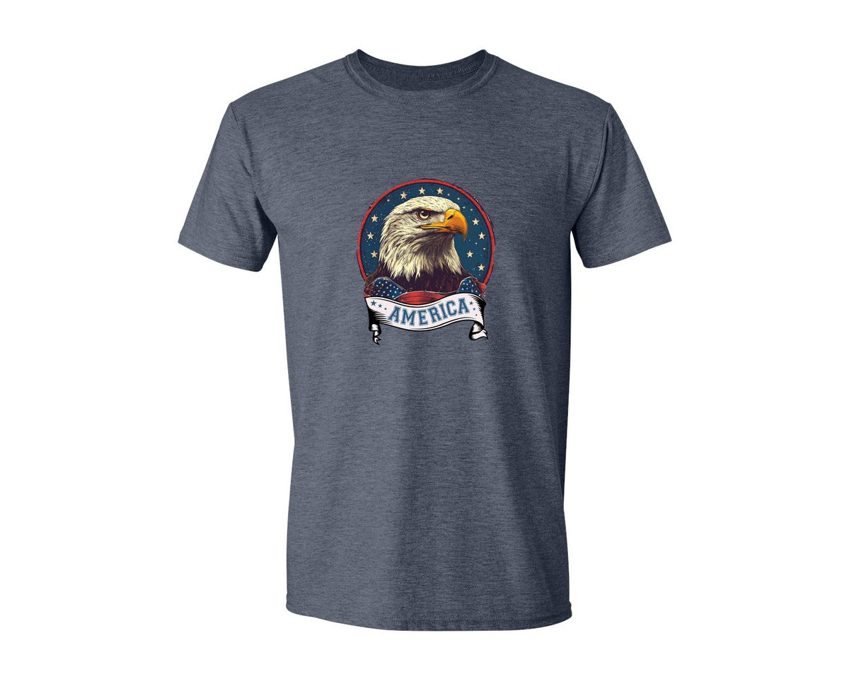 brand:Generic|color:Heather Navy|4Th Of July Patriotic America Graphic T-Shirt