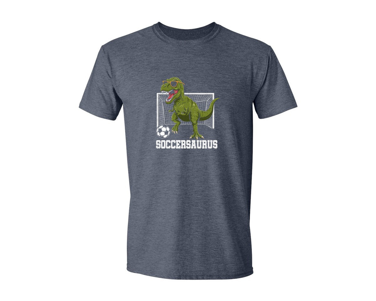 brand:Generic|color:Heather Navy|T Rex Playing Soccer T Shirt Graphic T-Shirt