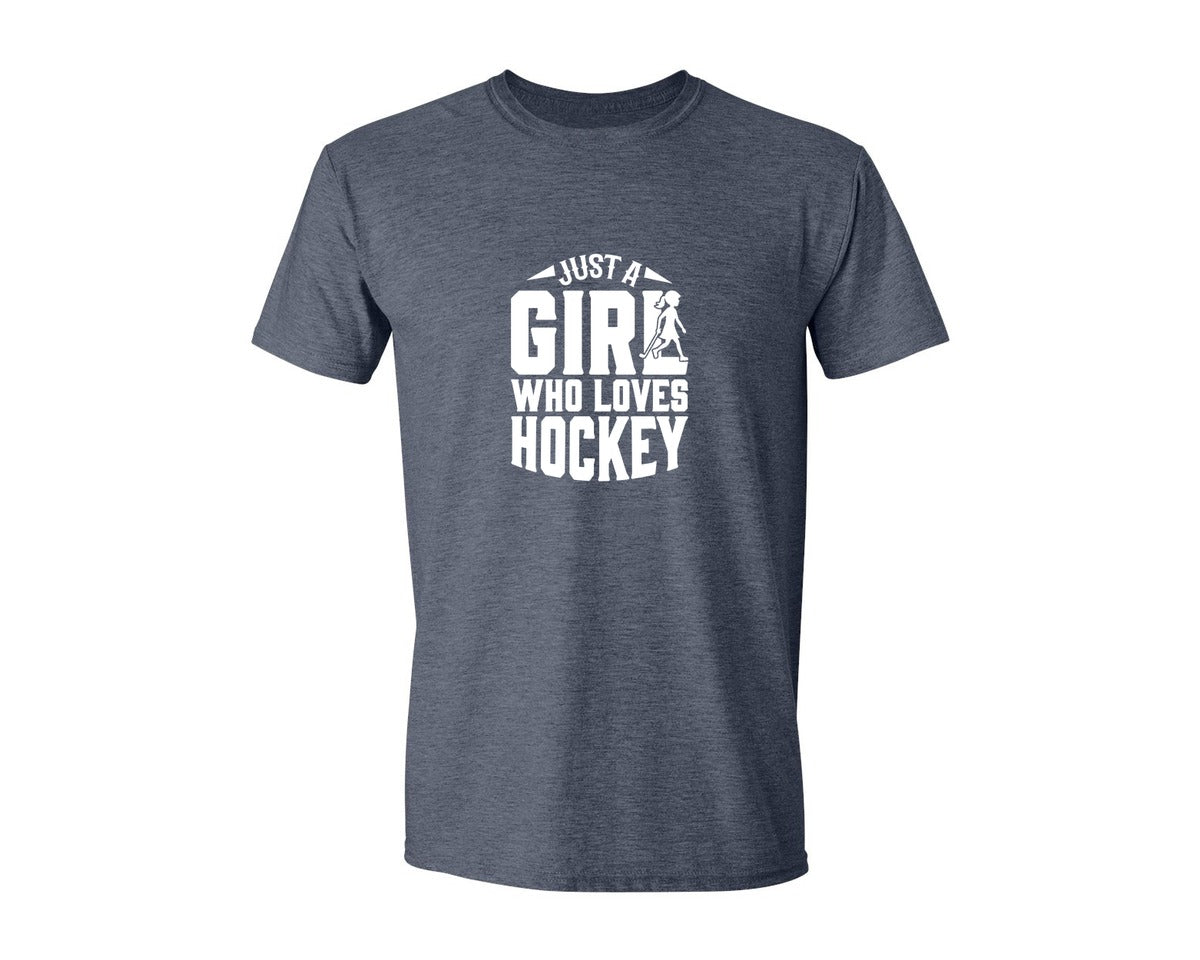 brand:Generic|color:Heather Navy|Girl Who Loves Hockey Hockey Graphic T-Shirt