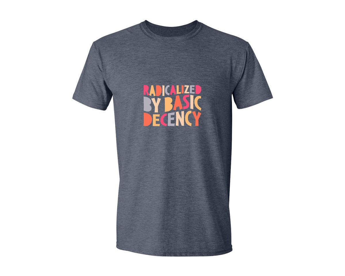 brand:Generic|color:Heather Navy|Radicalized By Basic Decency Graphic T-Shirt