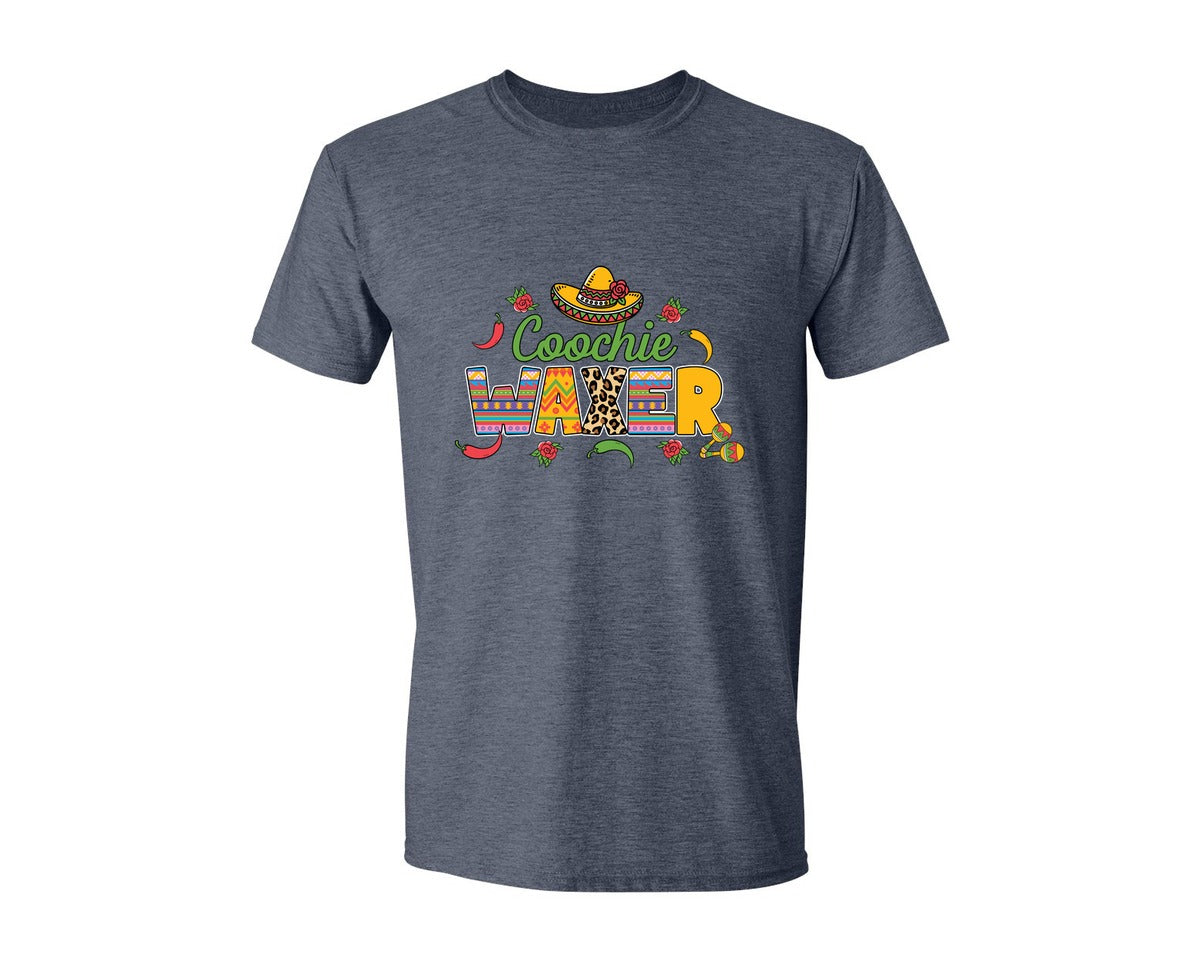 brand:Generic|color:Heather Navy|Cinco De Mayo Coochie Waxer Mexico Graphic T-Shirt