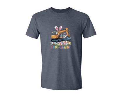 brand:Generic|color:Heather Navy|Eggs Cavator Easter Excavator 3 Graphic T-Shirt