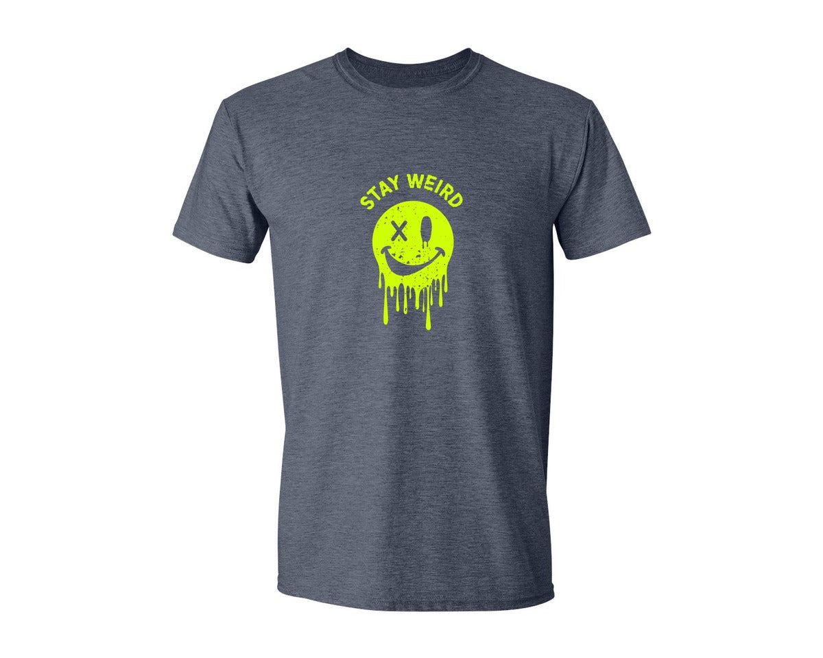 brand:Generic|color:Heather Navy|Stay Weird Be Yourself Rebellious Spirit Graphic T-Shirt