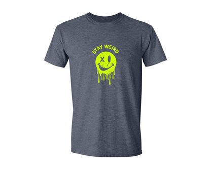 brand:Generic|color:Heather Navy|Stay Weird Be Yourself Rebellious Spirit Graphic T-Shirt