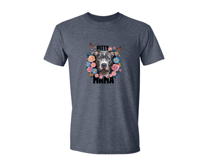 brand:Generic|color:Heather Navy|Pitty Mama Cute Pitbull Dog 3 Graphic T-Shirt
