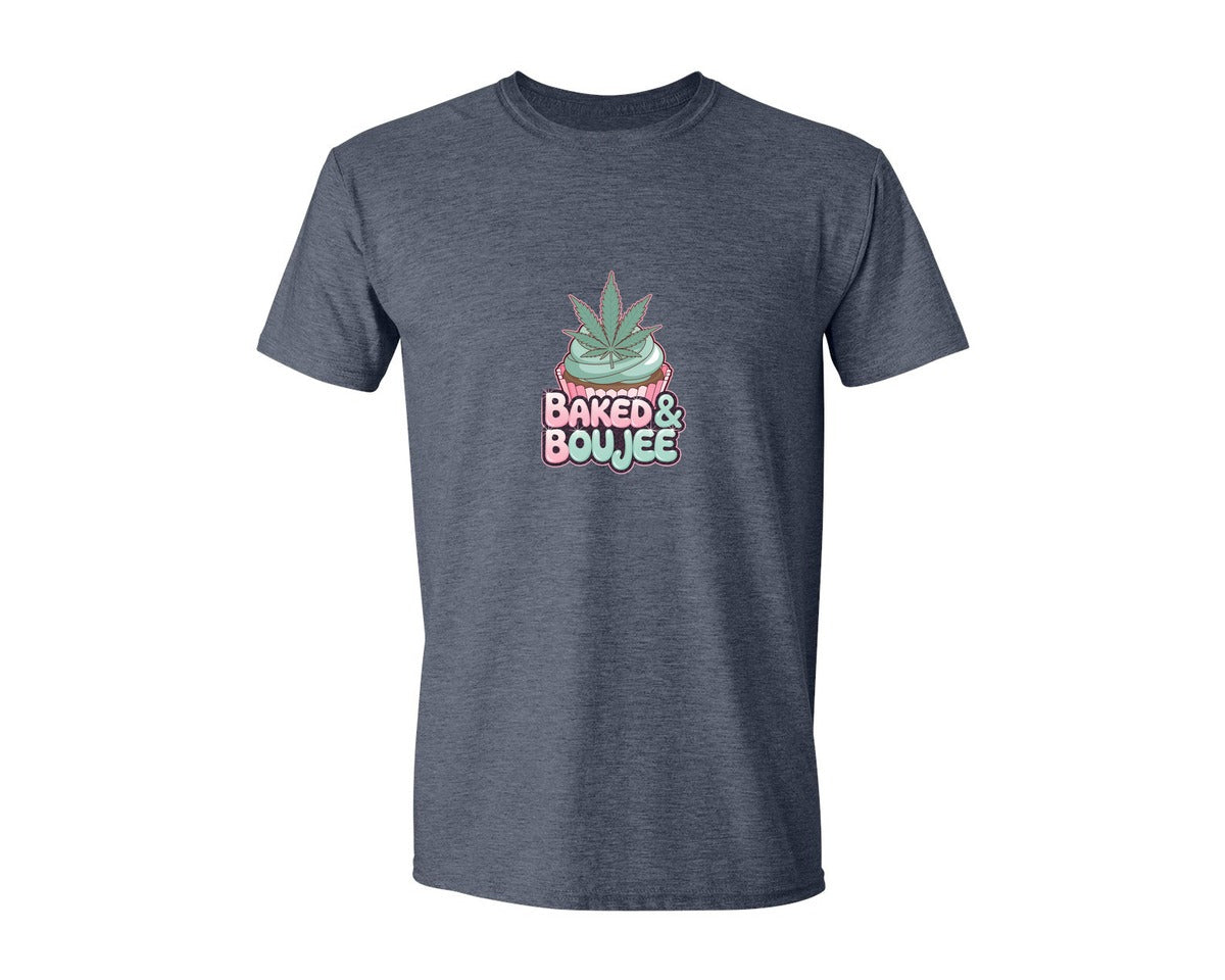 brand:Generic|color:Heather Navy|Baked Boujee Funny 4 Graphic T-Shirt
