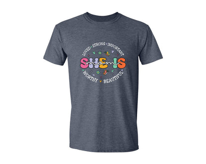 brand:Generic|color:Heather Navy|She Is Mom Happy Mama Mothers Day Graphic T-Shirt