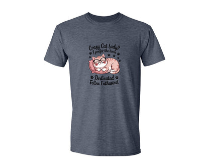 brand:Generic|color:Heather Navy|Funny Crazy Cat Lady Graphic T-Shirt