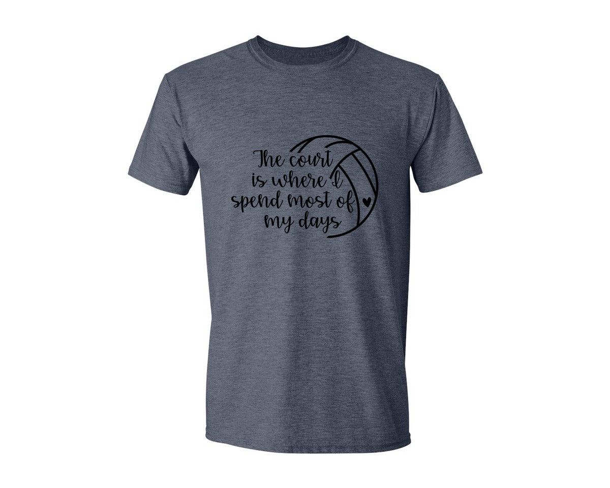 brand:Generic|color:Heather Navy|Volleyball Mom 24 Graphic T-Shirt