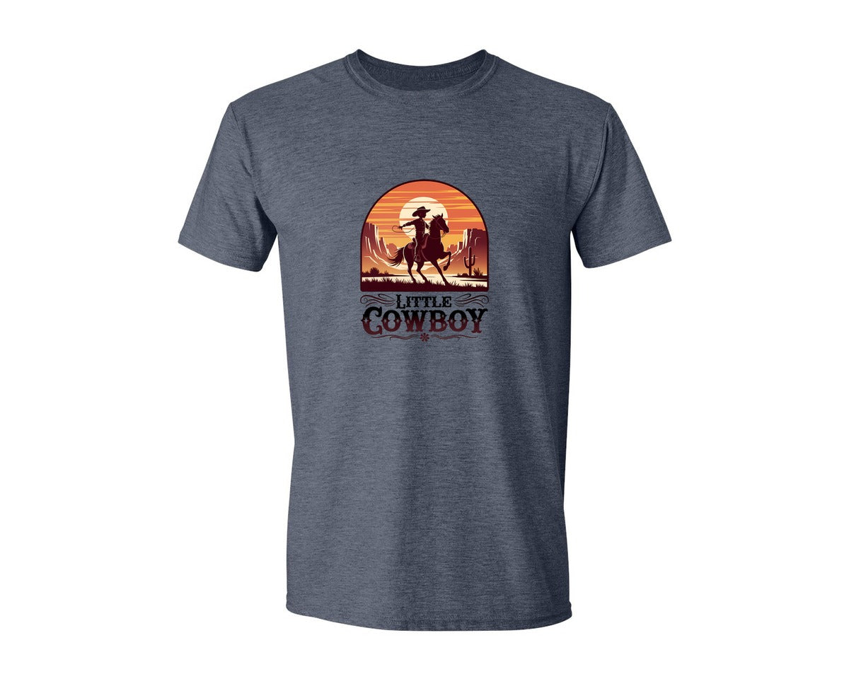 brand:Generic|color:Heather Navy|Little Cowboy Western Horse Riding 2 Graphic T-Shirt