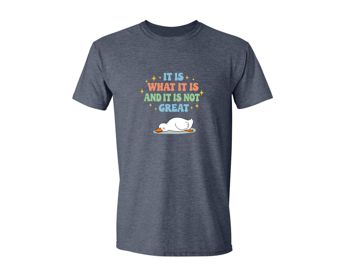 brand:Generic|color:Heather Navy|Funny Duck It Is What It Is Graphic T-Shirt