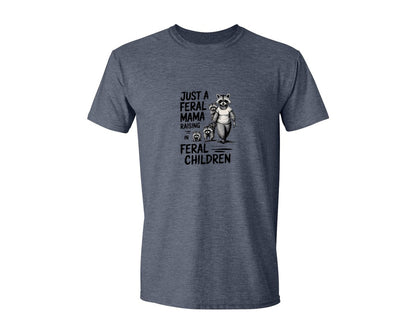 brand:Generic|color:Heather Navy|Funny Mothers Day Raccoon Mama Tired Graphic T-Shirt