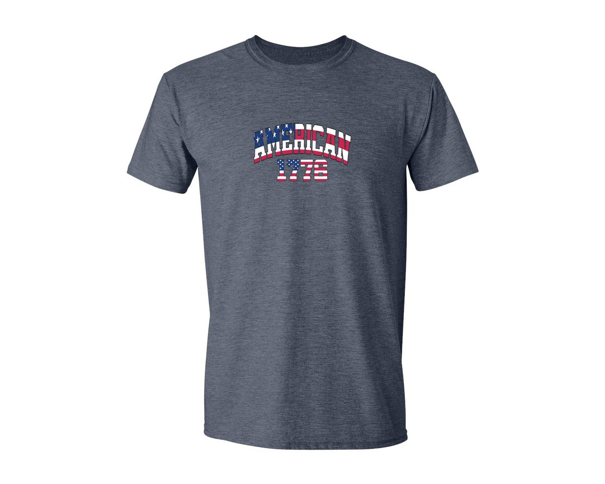 brand:Generic|color:Heather Navy|America 1776 4Th Of July Patriotic 2 Graphic T-Shirt