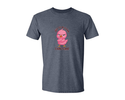 brand:Generic|color:Heather Navy|Just To Be Clear I Dont Care Chicekn Graphic T-Shirt