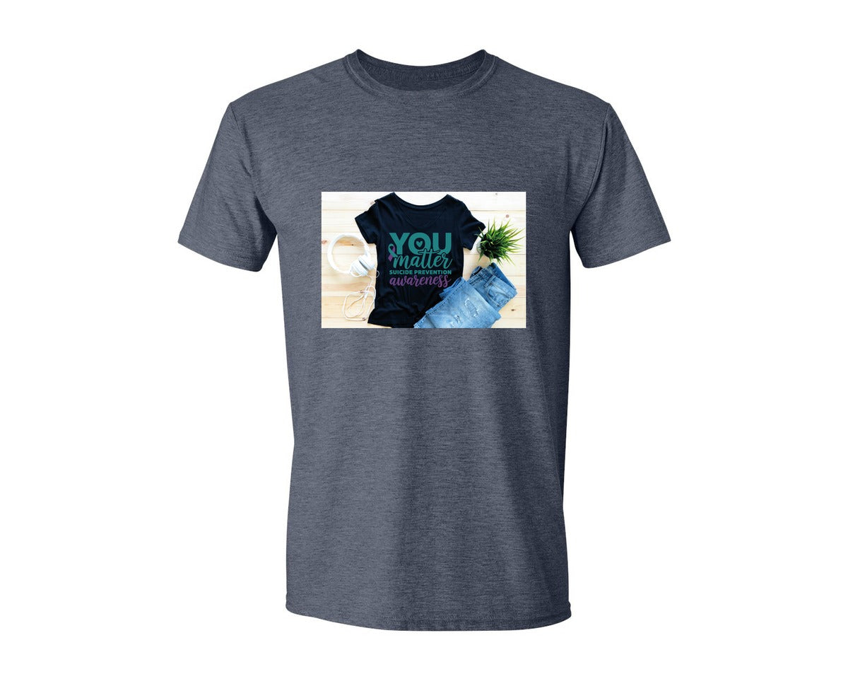 brand:Generic|color:Heather Navy|Suicide Prevention Awareness 8 Graphic T-Shirt