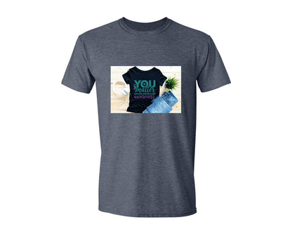 brand:Generic|color:Heather Navy|Suicide Prevention Awareness 8 Graphic T-Shirt