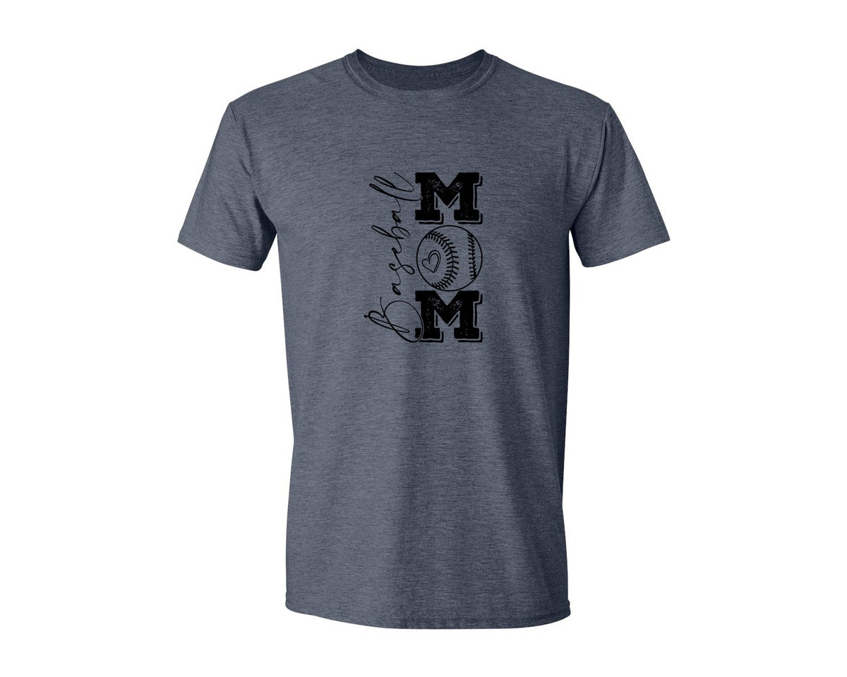 brand:Generic|color:Heather Navy|Baseball Mama 16 Graphic T-Shirt